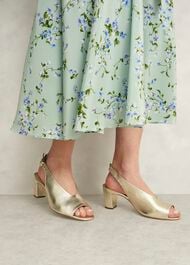 Kali Leather Sandals, Gold, hi-res