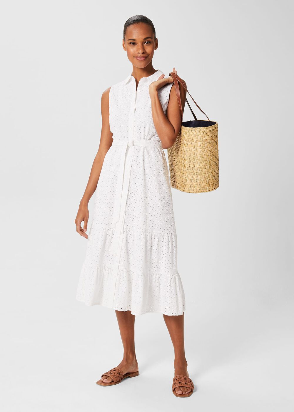Esme Broderie Dress, Ivory, hi-res
