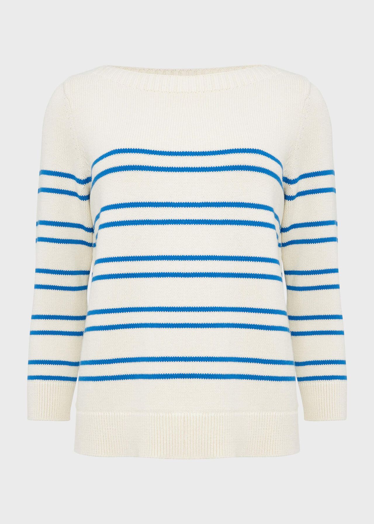 June Cotton Jumper, Ivory Riv Blue, hi-res