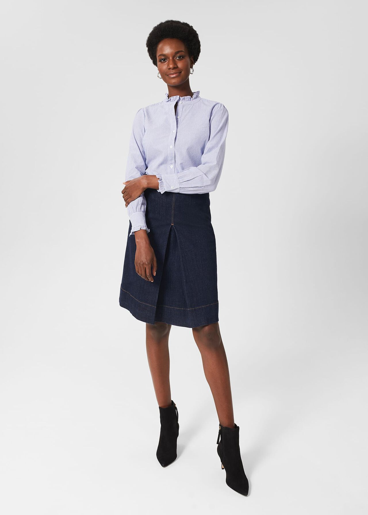 Ruth Denim Skirt, Indigo, hi-res