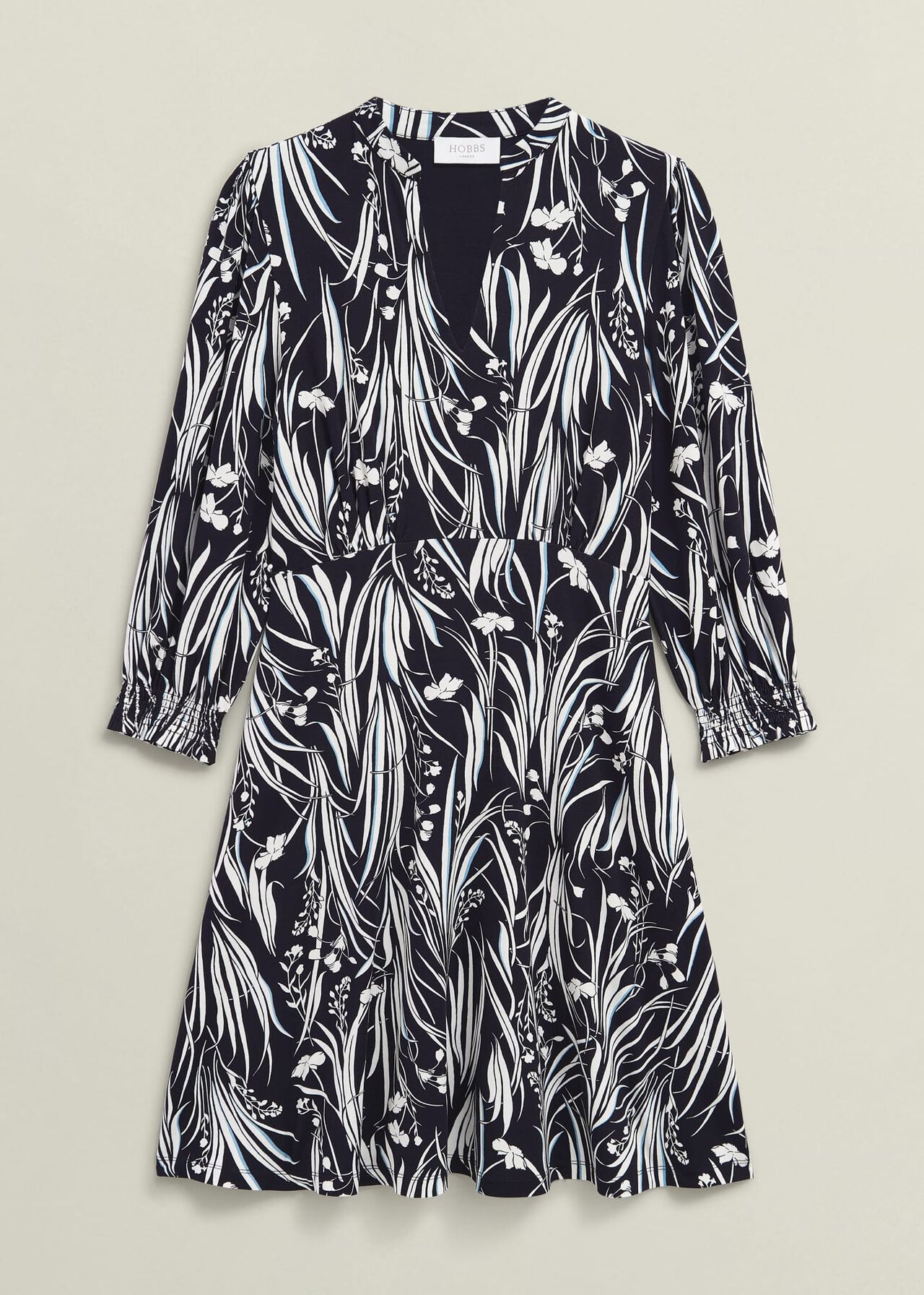 Gray Long Sleeve Linen Dress 5710