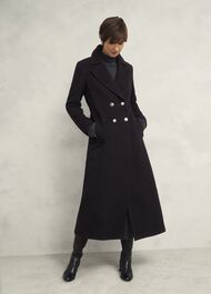 Brittany Wool Blend Maxi Coat, Black, hi-res