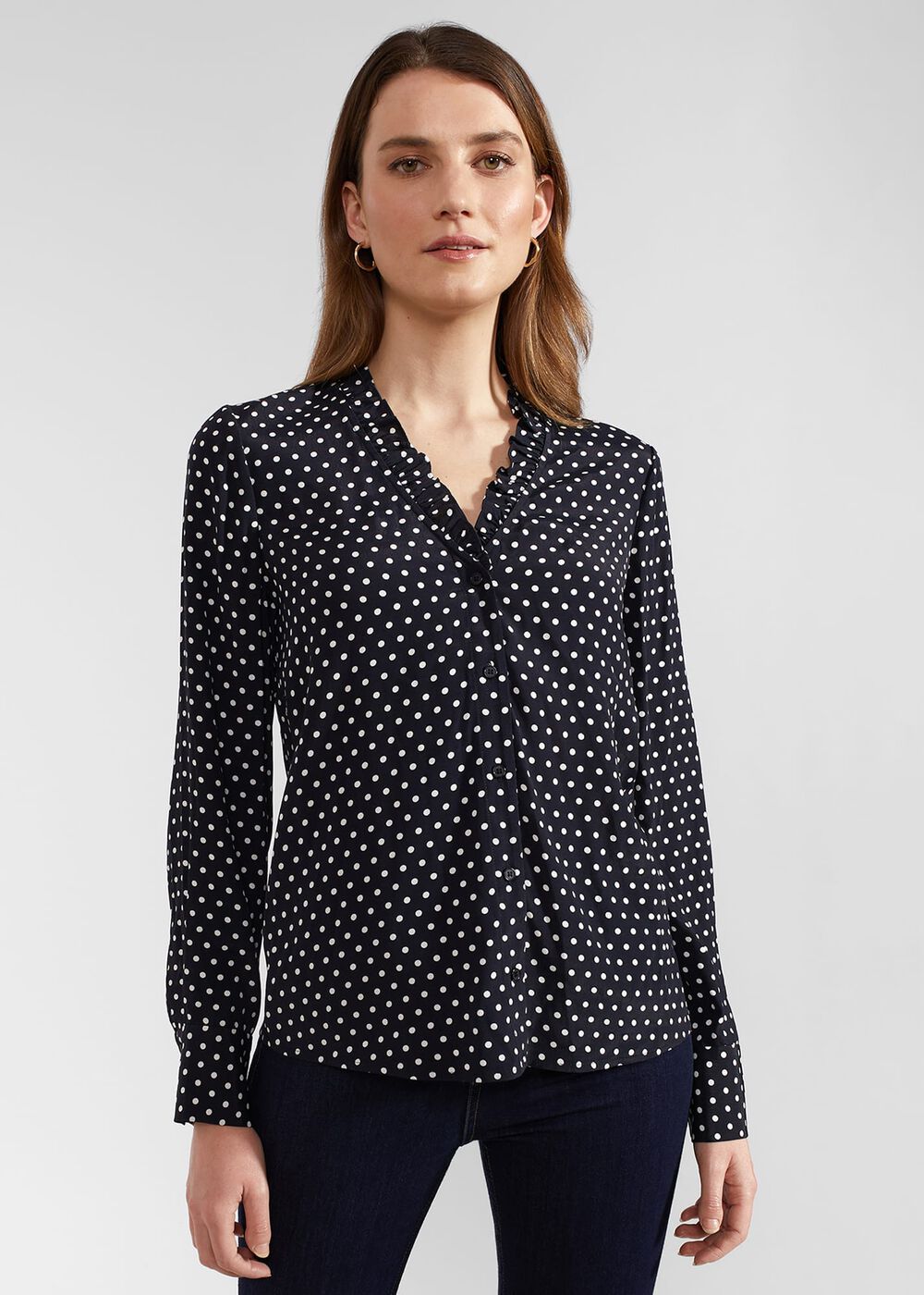 Fitzroy Blouse, Navy Ivory, hi-res
