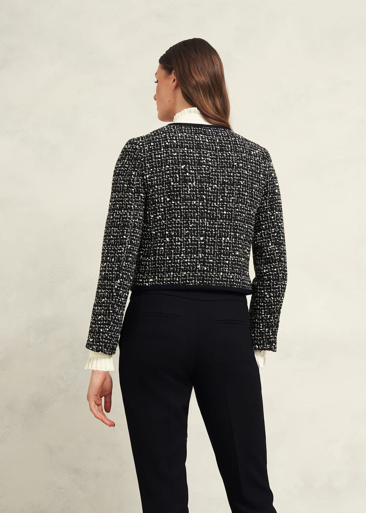 Emilia Tweed Jacket, Black Ivory, hi-res
