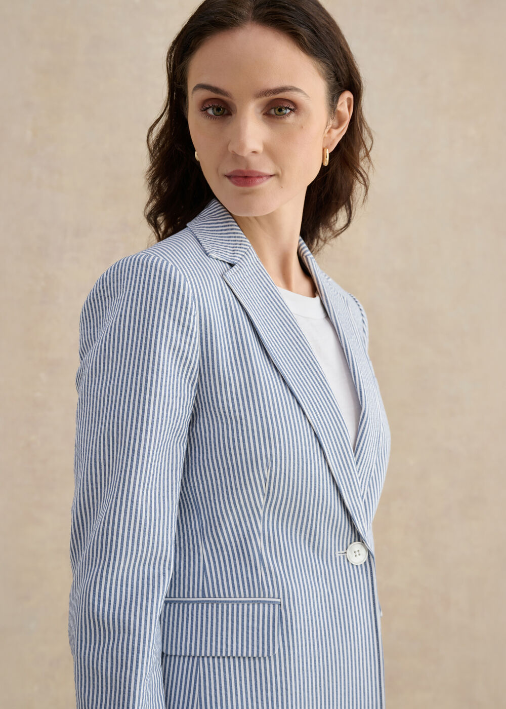 Blake Seersucker Jacket, Blue White, hi-res