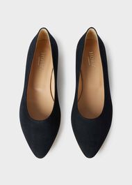 Serena Suede Ballerinas, Navy, hi-res
