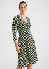 Petite Dina Wrap Dress, Navy Multi, hi-res