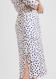 Cali Spot Shirt Dress, Ivory Deep Blue, hi-res