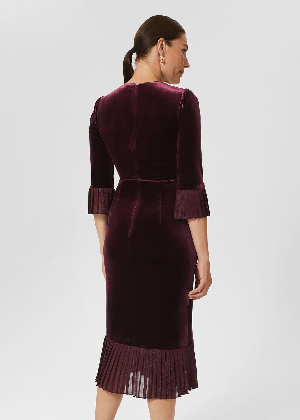 Petite Melodie Velvet Dress, Mulberry Purple, hi-res