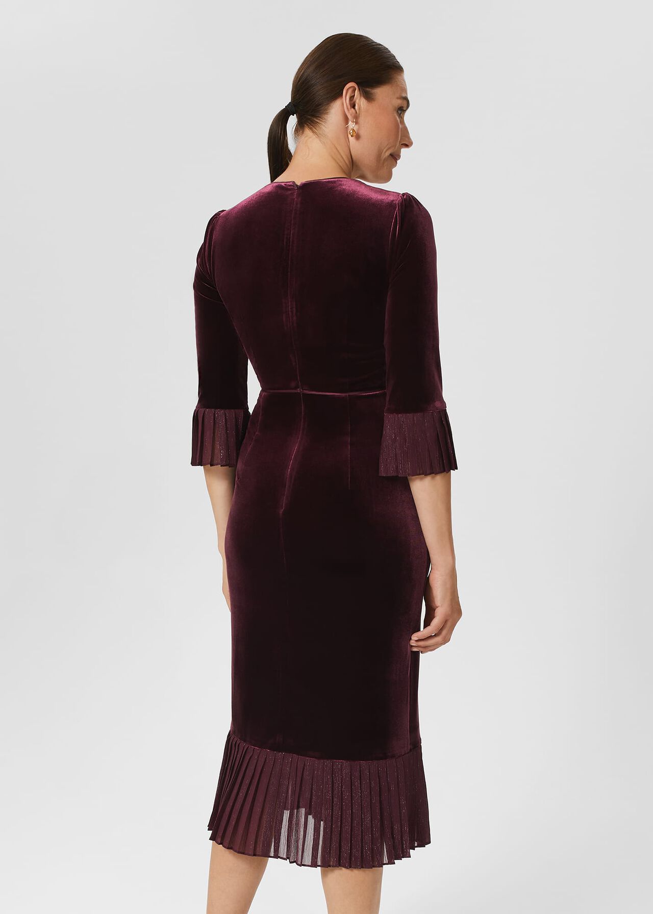Petite Melodie Velvet Dress, Mulberry Purple, hi-res