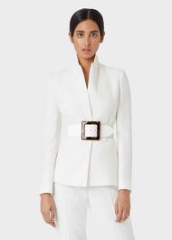 Olivia Leather Belt , White, hi-res