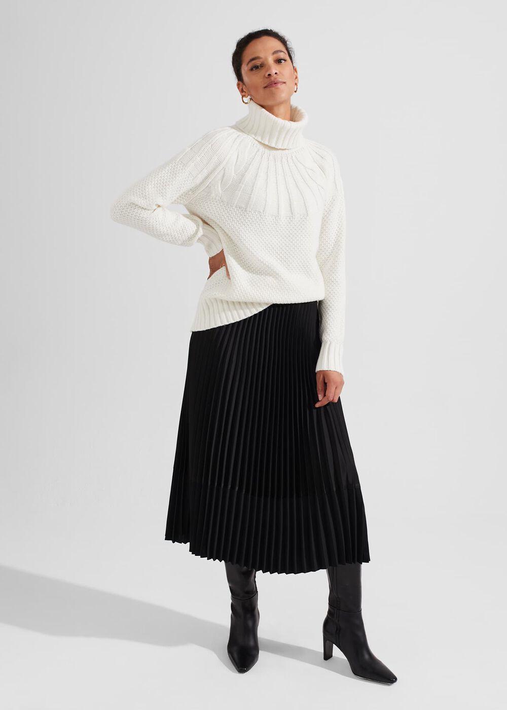 Shauna Cable Jumper With Alpaca, Ivory, hi-res