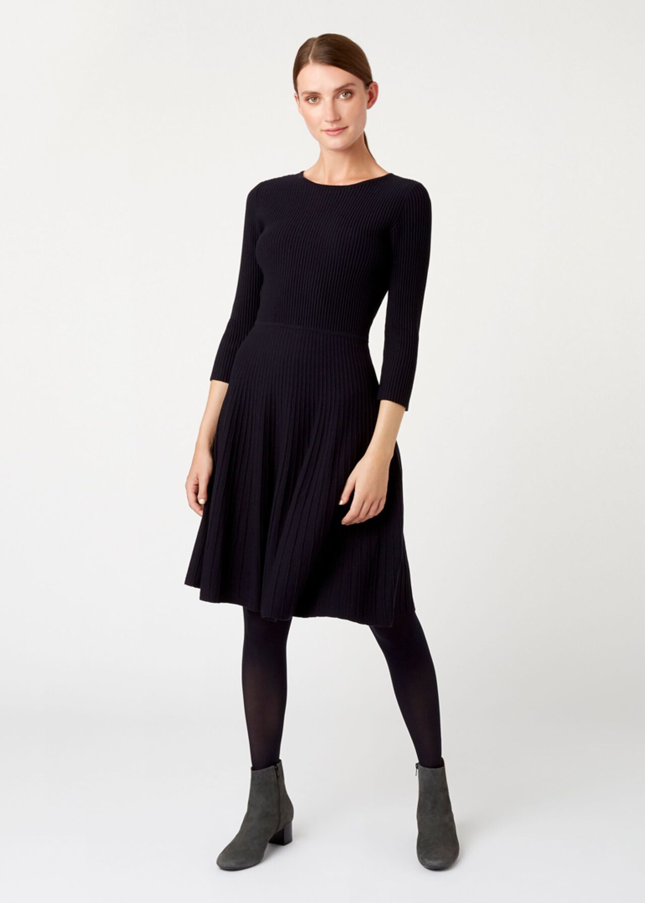 Kath Knitted Dress, Navy, hi-res