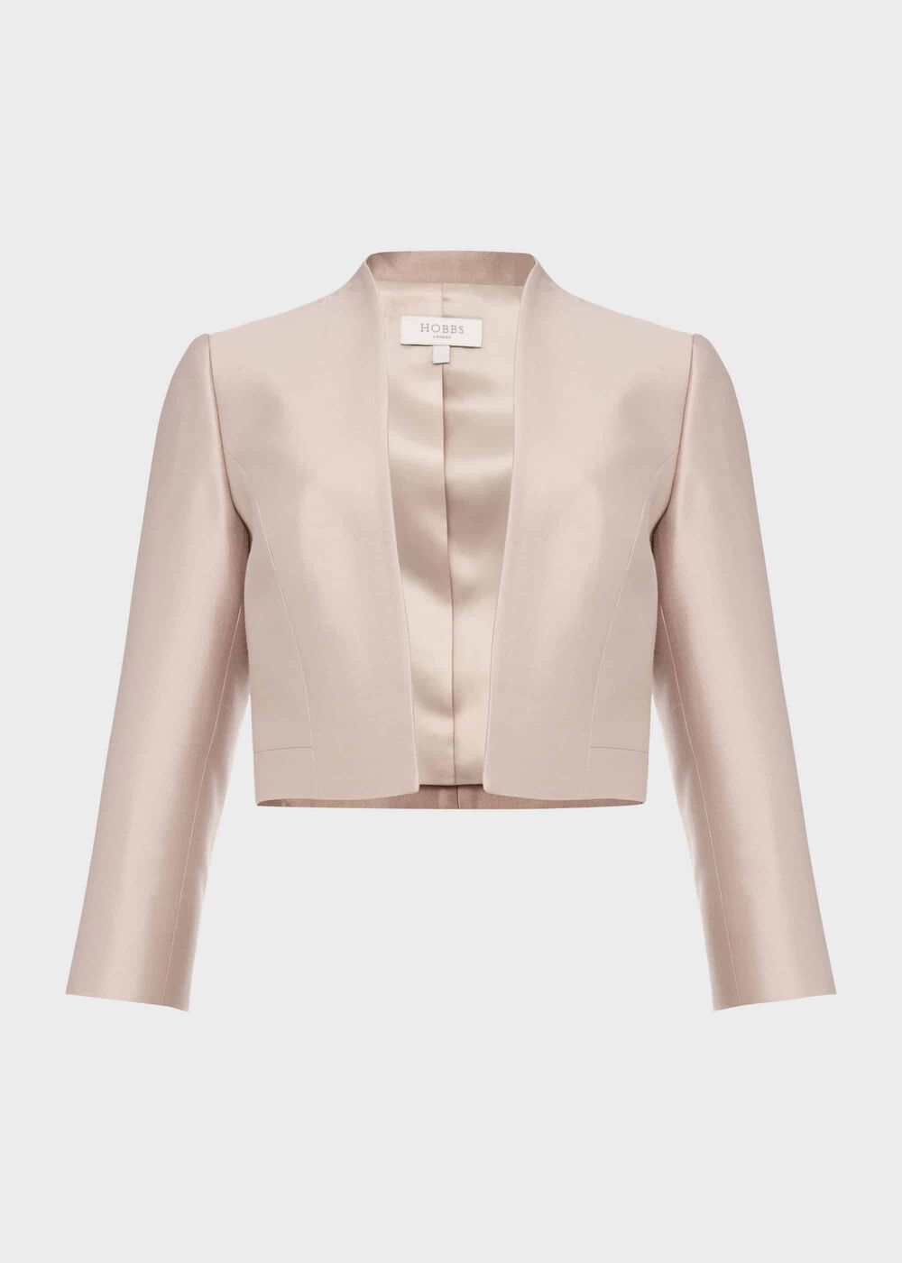 Alberta Silk Wool Jacket, Oyster, hi-res