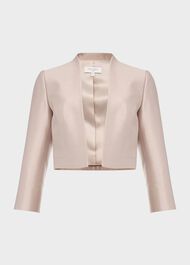 Alberta Silk Wool Jacket, Oyster, hi-res