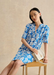 Lucille Tunic Dress, True Blue Ivory, hi-res