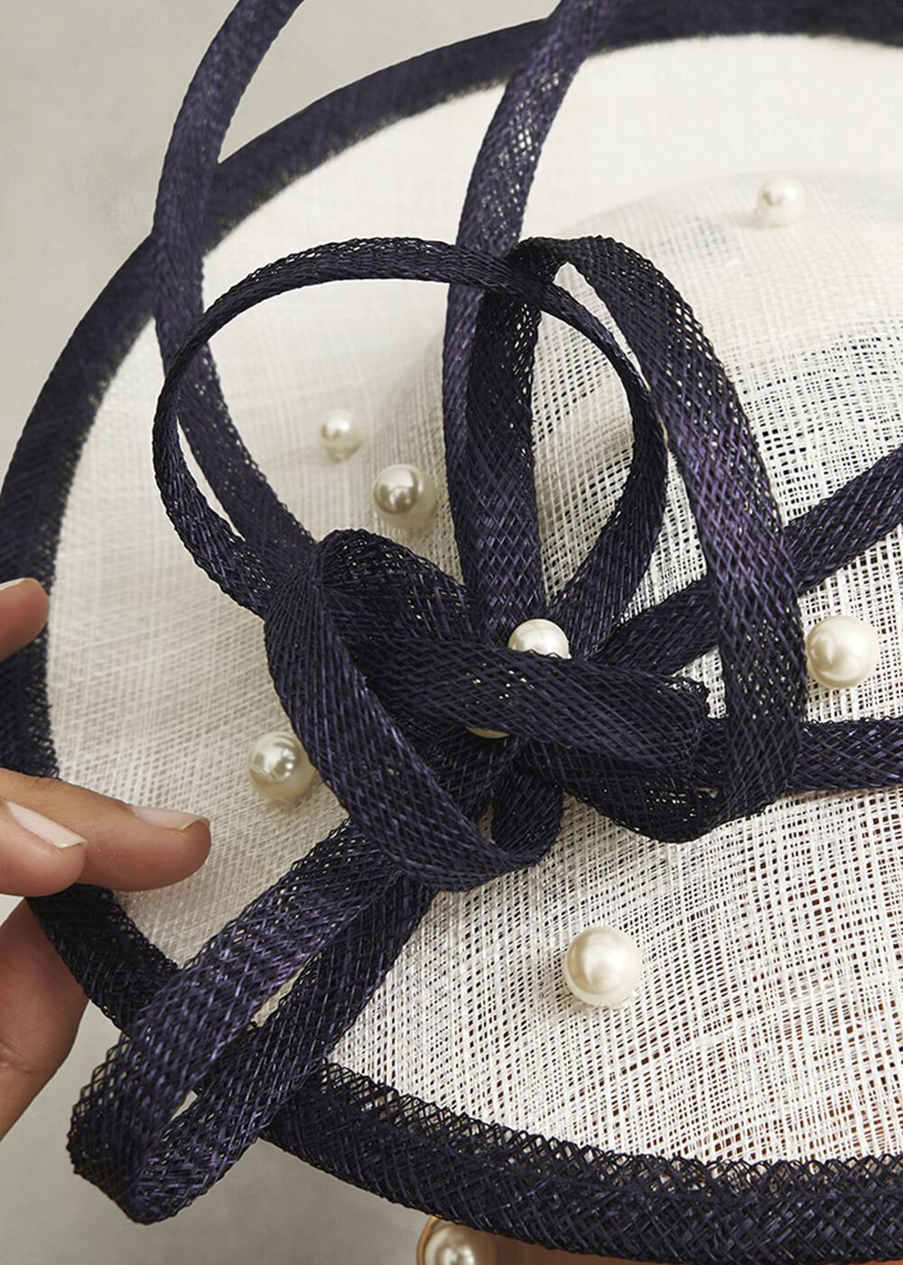 Shona Pearl Fascinator, Ivory Midnight, hi-res