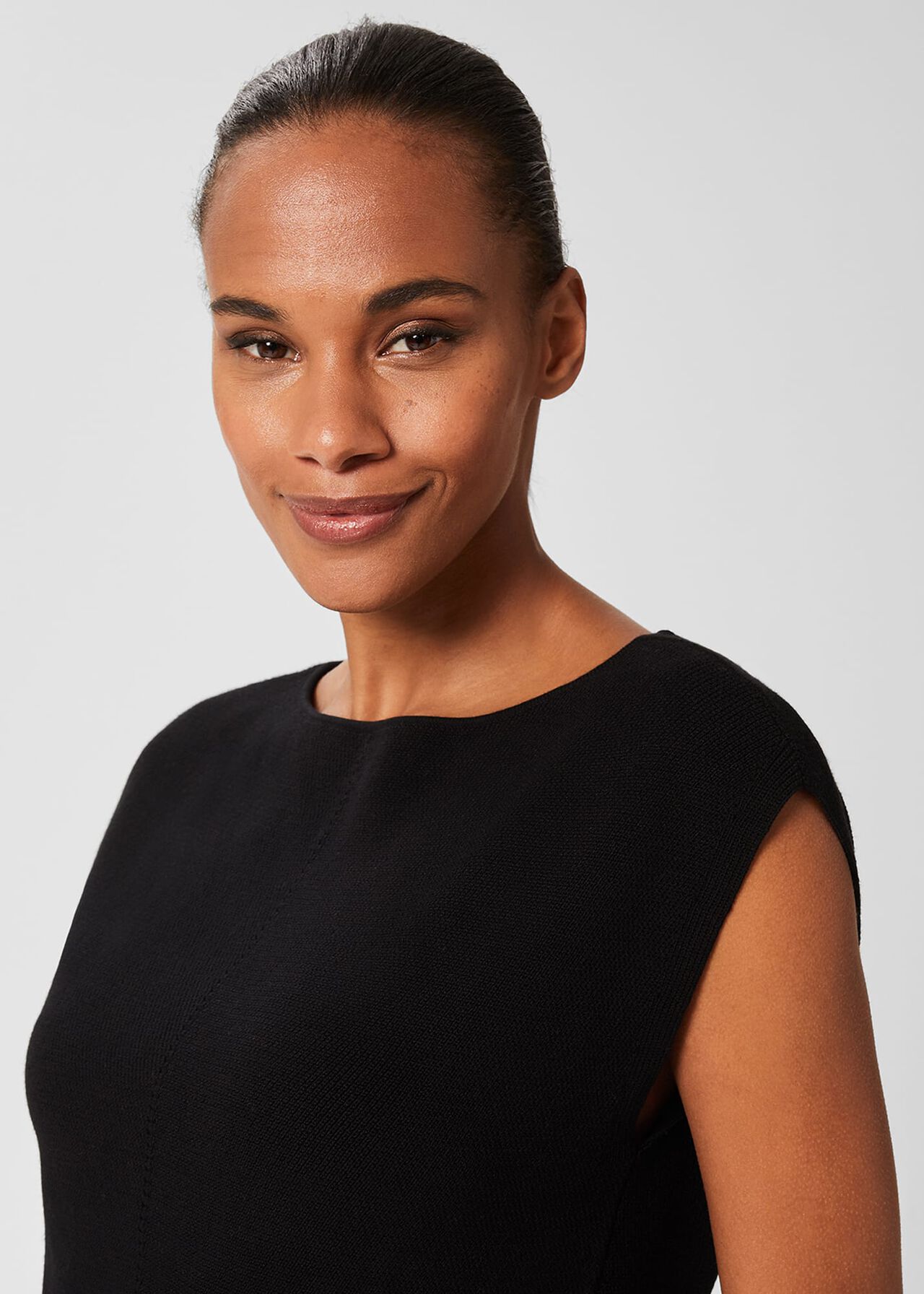 Marlow Knitted Top, Black, hi-res