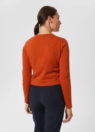 Michelle Cotton Cardigan , Deep Orange, hi-res