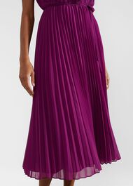 Petite Addison Pleated Dress, Magenta Purple, hi-res