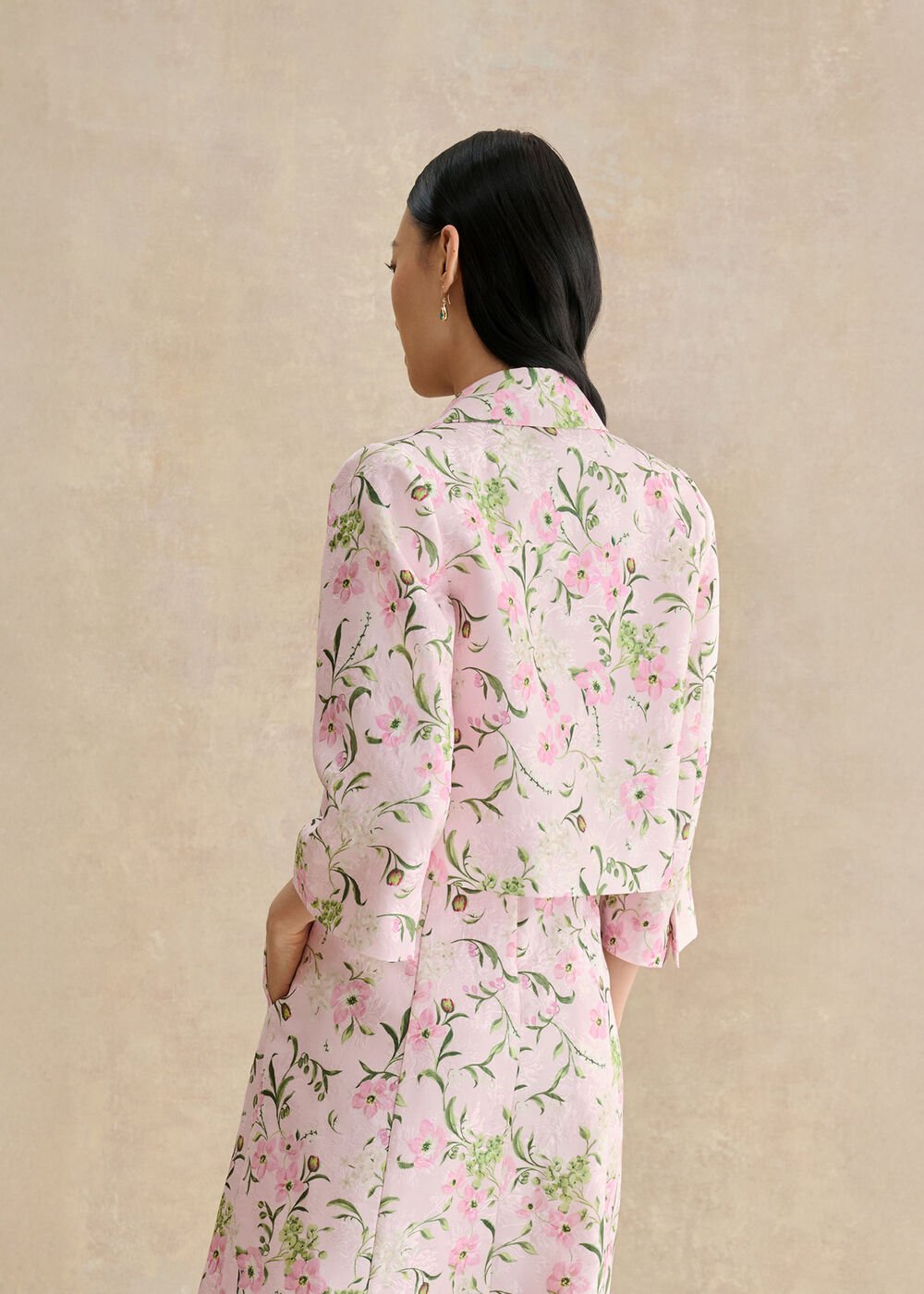 Lana Floral Jacquard Jacket, Pale Pink Multi, hi-res