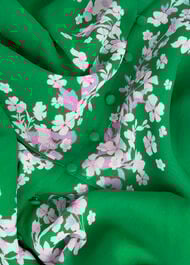 Petite Ana Silk Floral Dress, Green Pink, hi-res