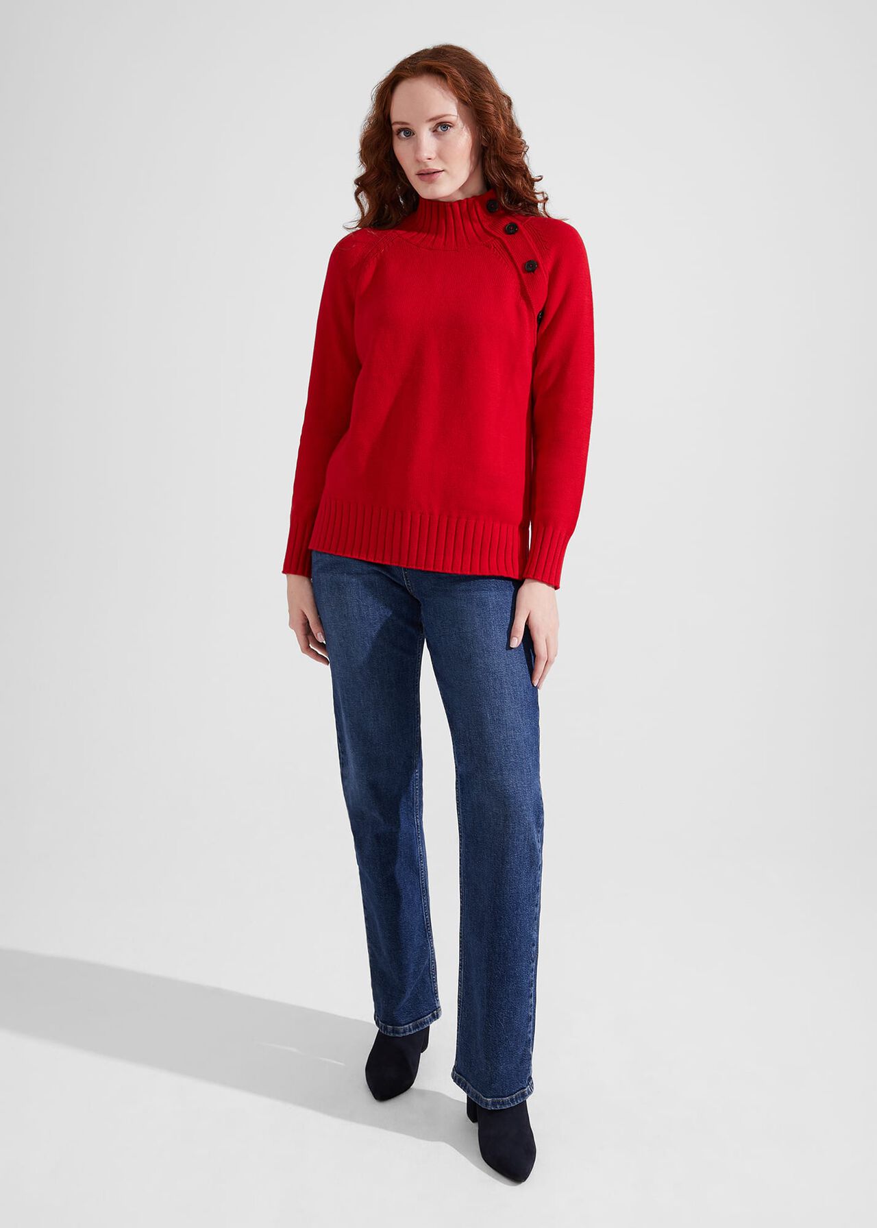 Chrissy Cotton Jumper, Hobbs Red, hi-res