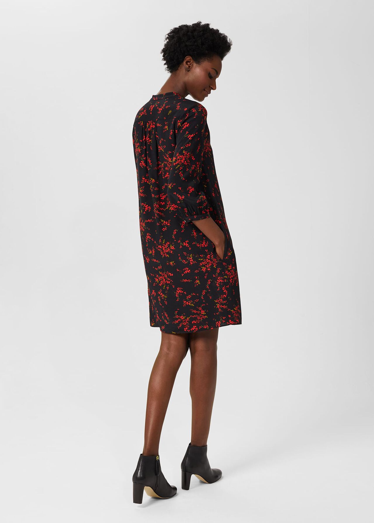 Katarina Floral Tunic Dress, Black Multi, hi-res