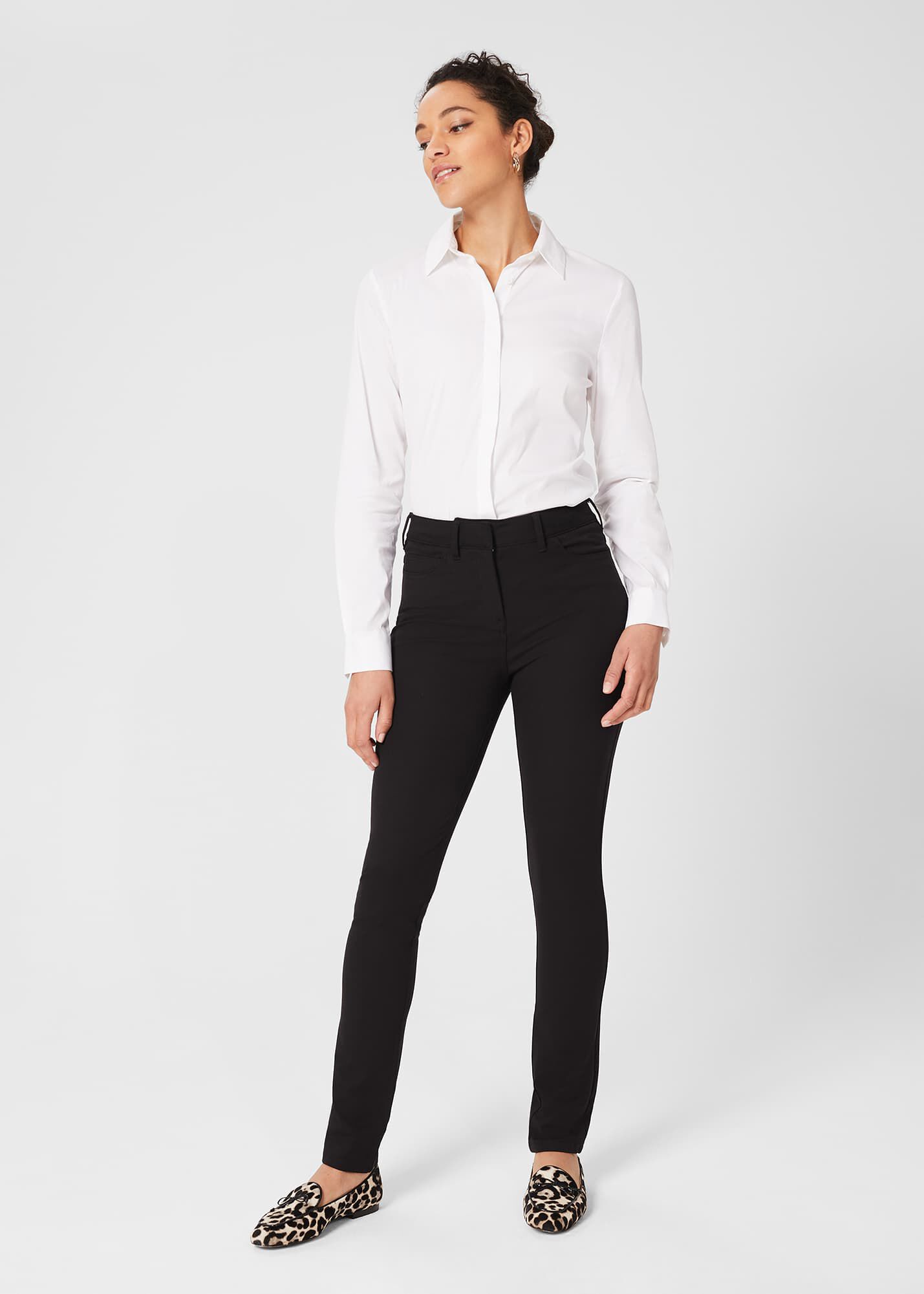 black slim fit trousers womens