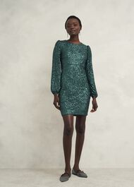 Cianna Sequin Dress, Evergreen, hi-res