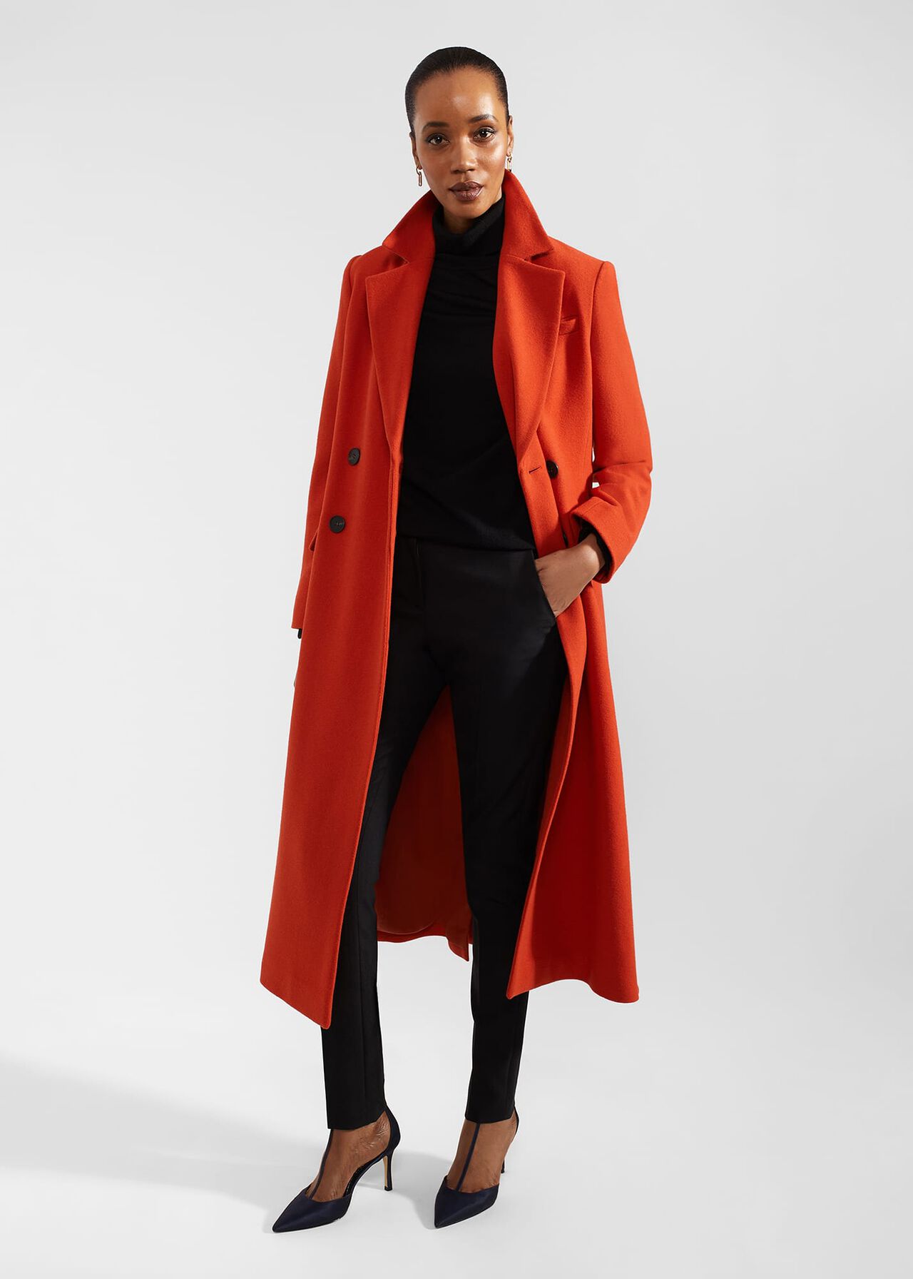 Mireya Wool Blend Coat, Orange, hi-res