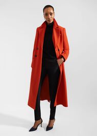 Mireya Wool Blend Coat, Orange, hi-res