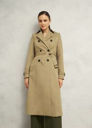Aria Shower Resistant Trench Coat, Fawn Beige, hi-res