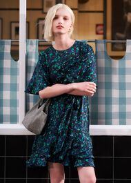 Adley Printed A Line Dress, Navy Multi, hi-res