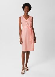 Jalen Linen Dress, Warm Pink, hi-res
