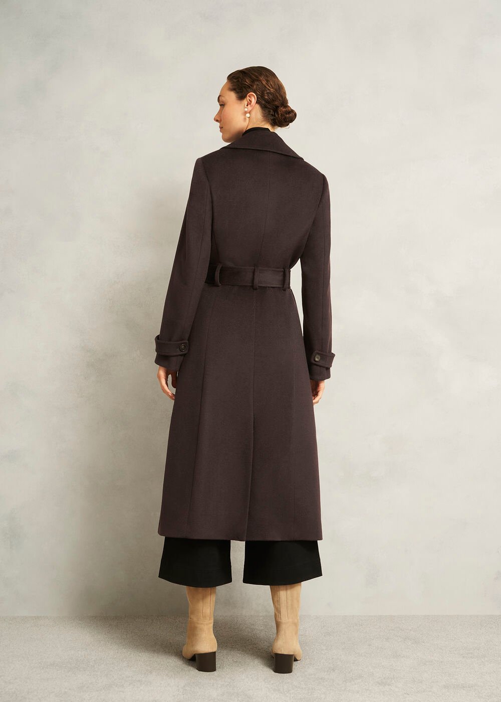 Edgely Wool Coat, Dark Brown, hi-res