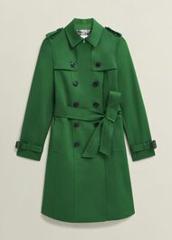 Skylar Shower Resistant Trench Coat, Verdant Green, hi-res