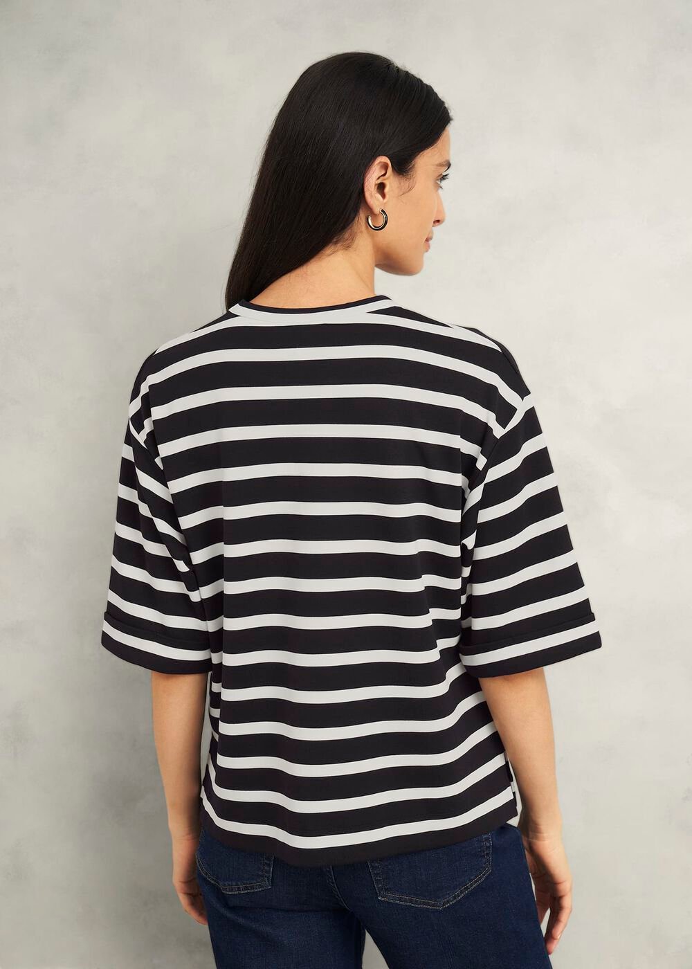 Holland Stripe T-Shirt, Black Ivory, hi-res