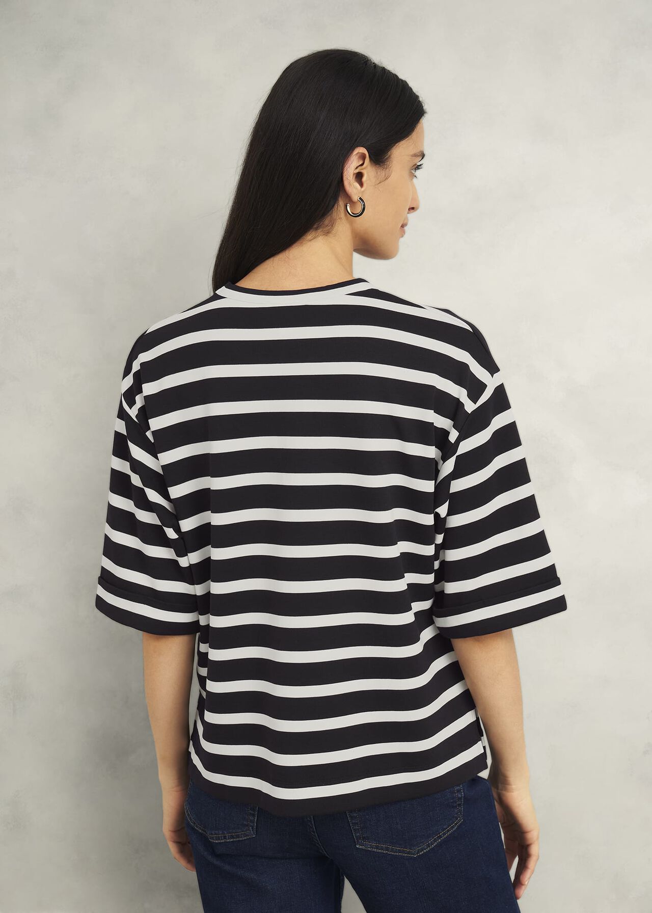Holland Stripe T-Shirt, Black Ivory, hi-res