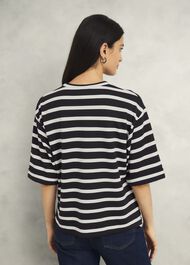 Holland Stripe T-Shirt, Black Ivory, hi-res