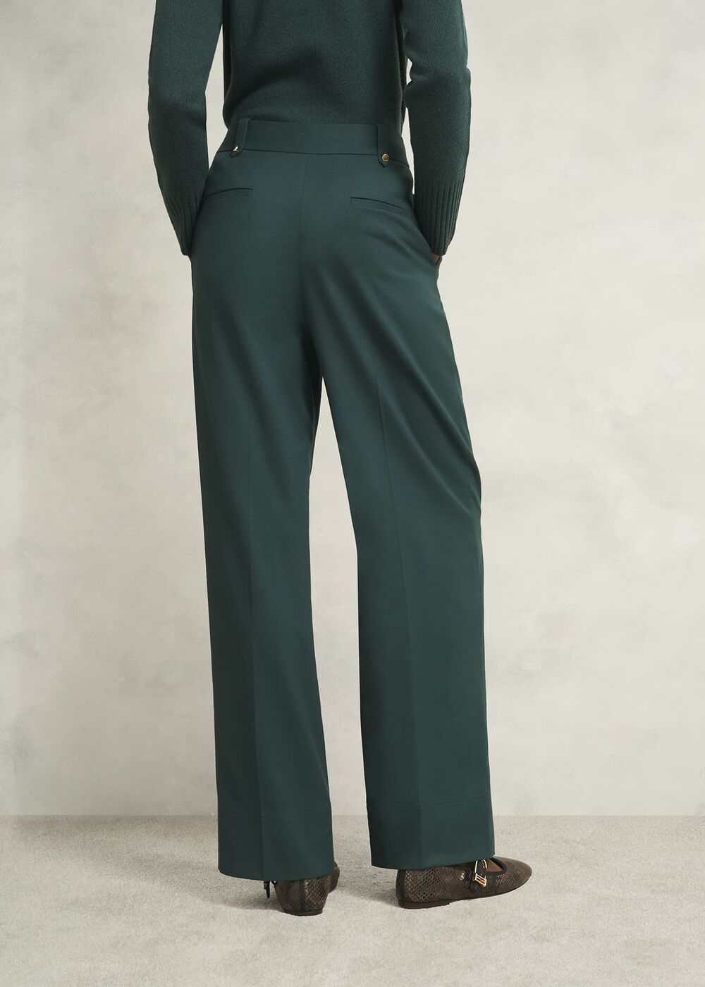 Lucile Wide Trousers, Ponderosa Green, hi-res