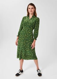 Ariel Floral Dress, Green, hi-res