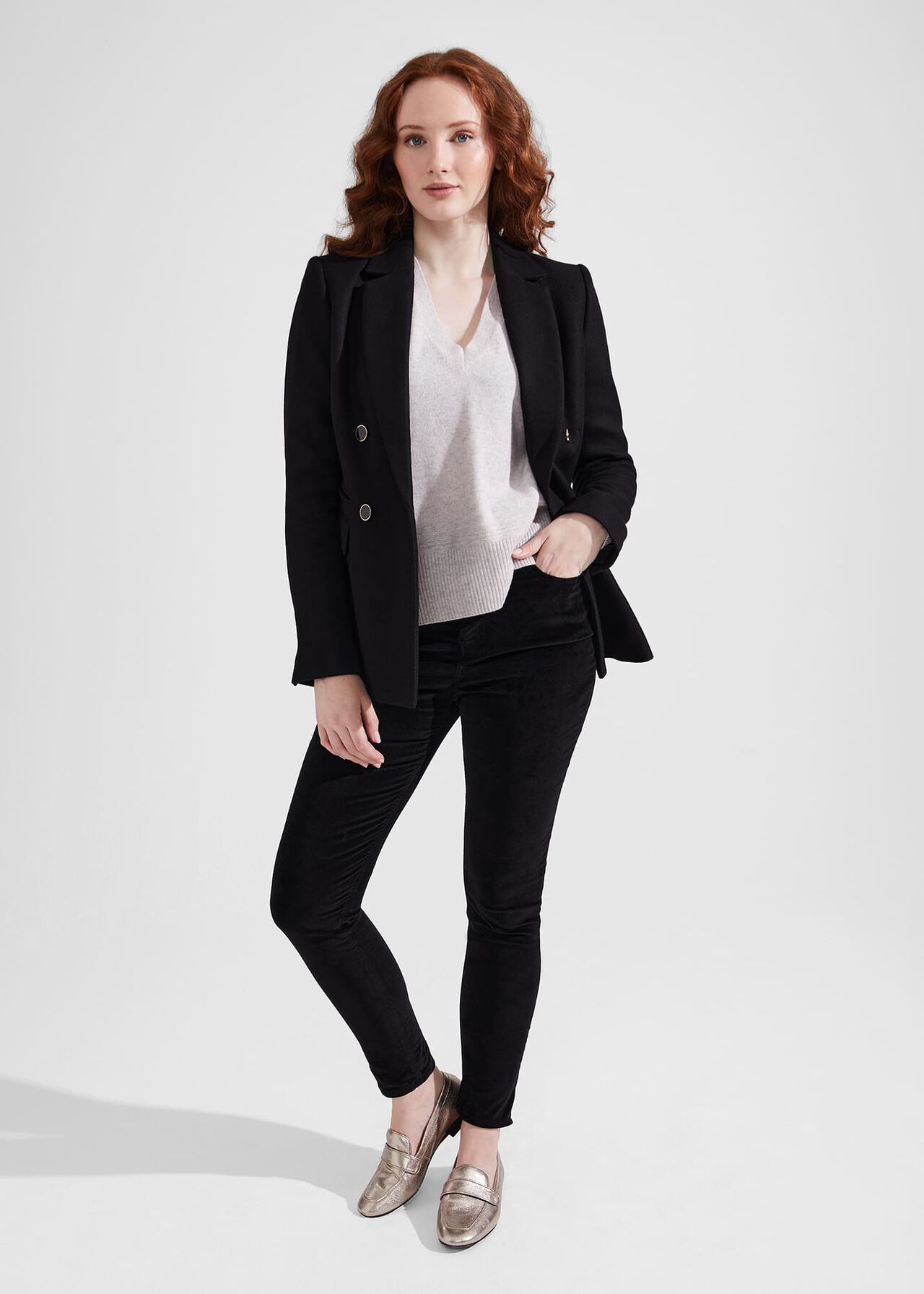 Gia Velvet Jeans, Black, hi-res