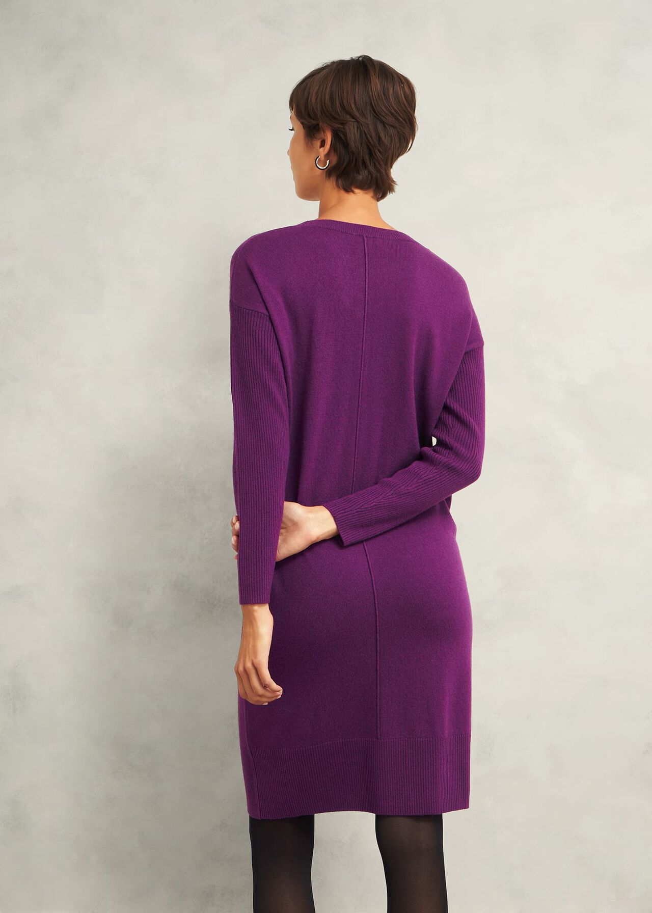 Devora Knitted Dress With Cashmere, Vibrant Purple, hi-res