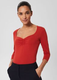 Velma Top, Dark Sienna Red, hi-res