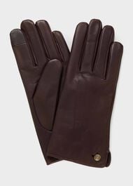 Otillia Leather Gloves, Mahogany Red, hi-res
