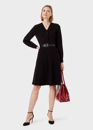 Lillian Fit And Flare Dress, Black, hi-res