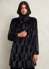Rosanne Faux Fur Coat, Black, hi-res
