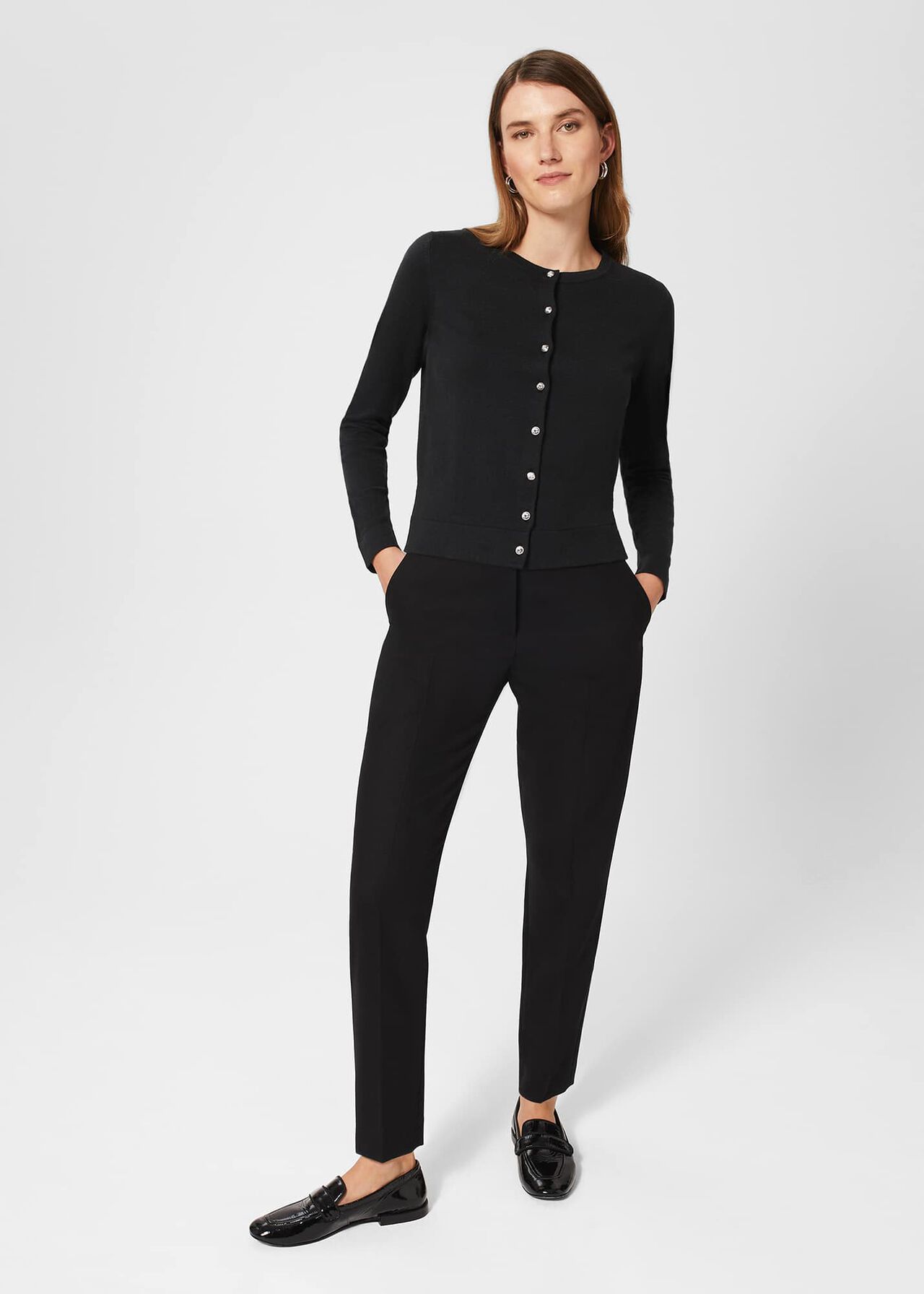 Lea Cardigan With Merino Wool, Charcoal, hi-res