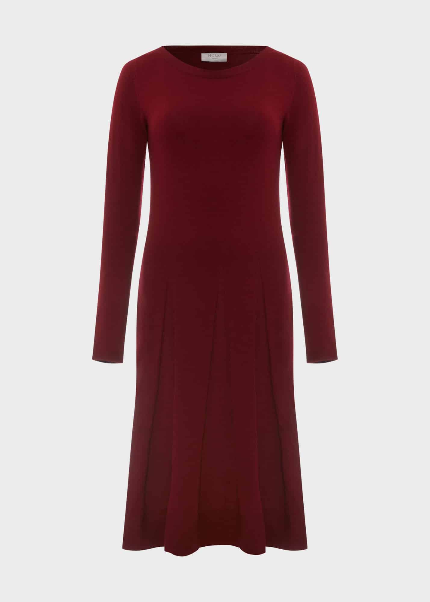 【Hobbs London】英国発！ Trina Satin Knitted DRESS 七分袖 Hobbs London】英国発！ Trina Satin Knitted DRESS 七分袖